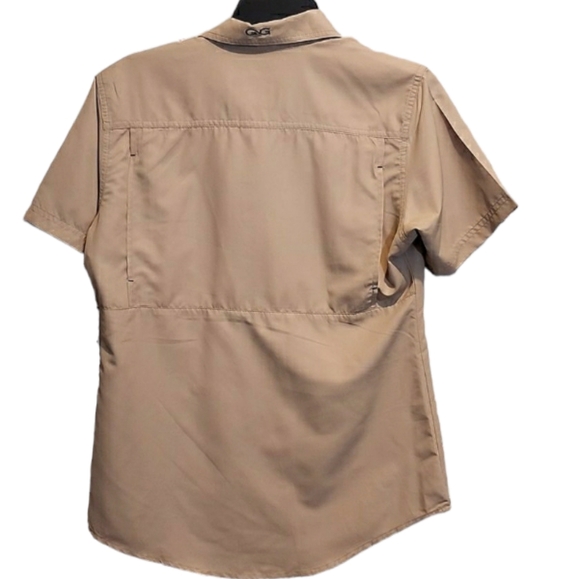 GameGuard Outdoors Tan Khaki Button Down Wash & Wear Shirt size S - Picture 3 of 4
